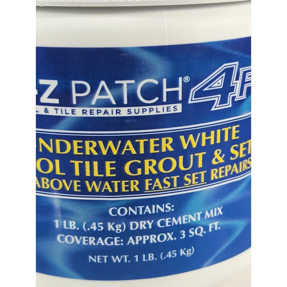 E-Z Patch Fast Setting Underwater White Pool Tile & Grout Set Repair NEW
